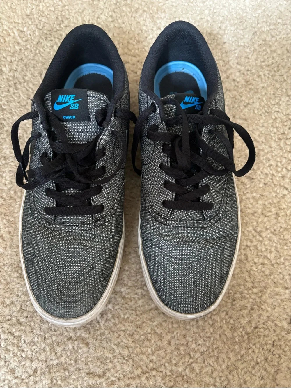 Nike Black and Blue SB Low-Top Canvas Sneakers